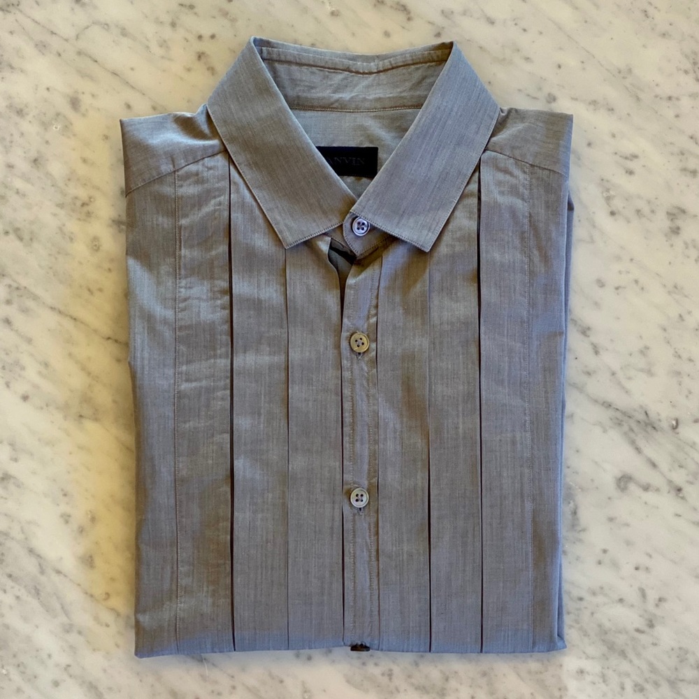 Lanvin 3/4 Button Down With Contract Tuxedo Detail - image 1